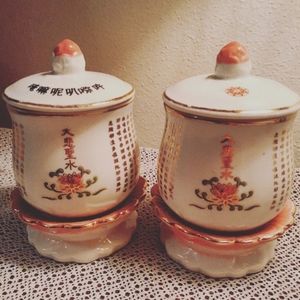 Vintage asian tea cup set